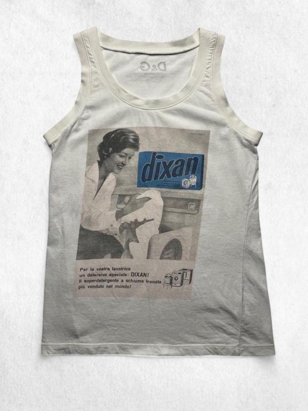 D&G Dixan Laundry Detergent 1990s graphic tank top